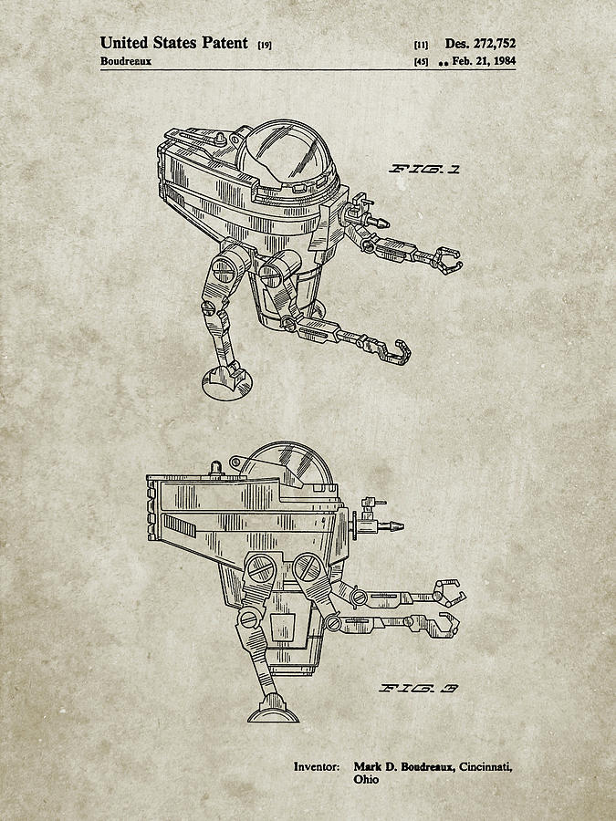 Vintage Toys Digital Art - Pp1107-sandstone Mattel Space Walking Toy Patent Poster by Cole Borders