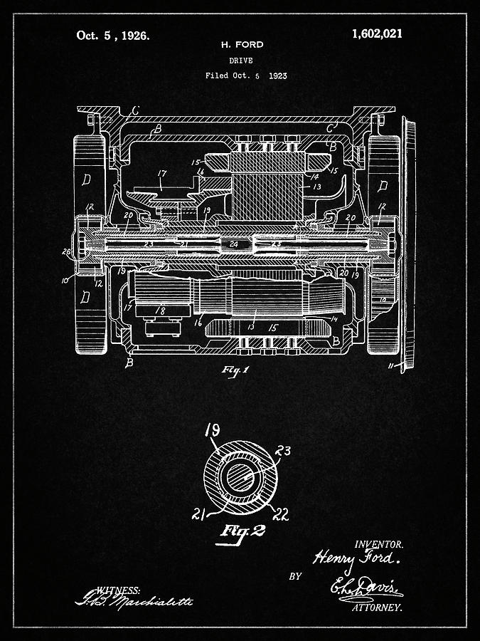 Train Decor Digital Art - Pp1110-vintage Black Train Transmission Patent Poster by Cole Borders