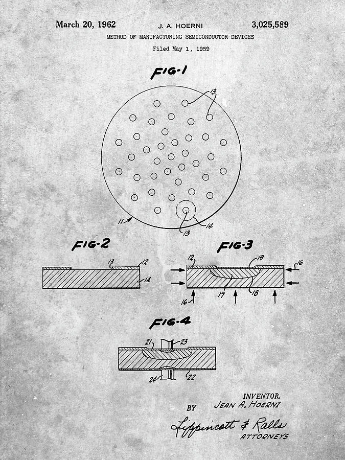 Pp1113-slate Transistor Semiconductor Patent Poster Digital Art by Cole ...