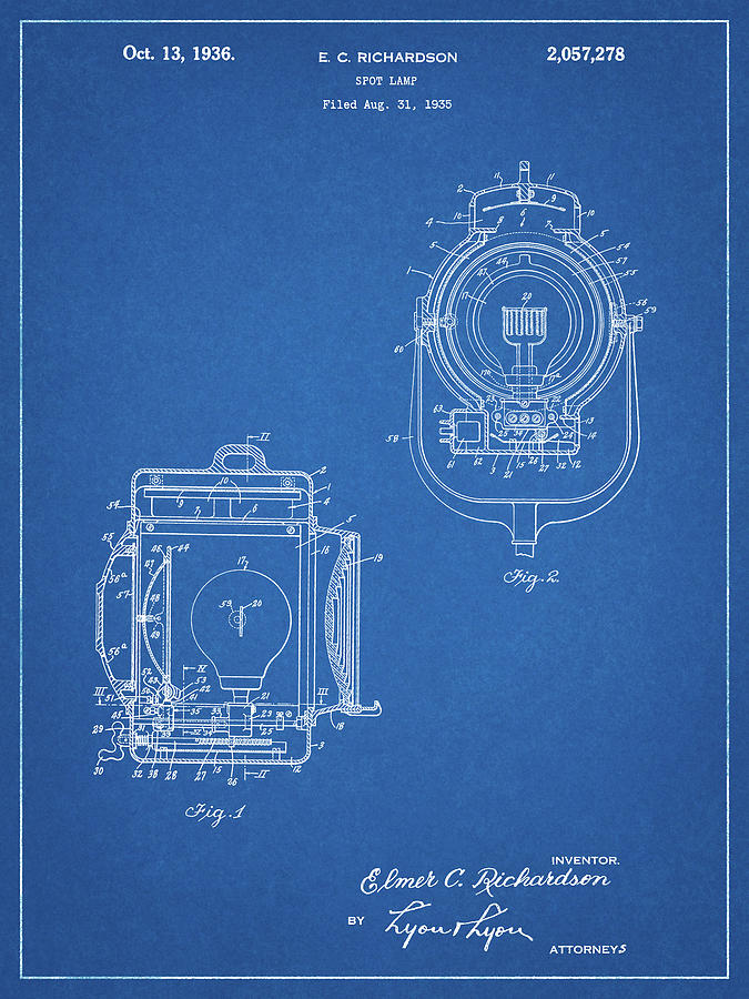 Cinema Digital Art - Pp1123-blueprint Vintage Movie Set Light Patent Poster by Cole Borders