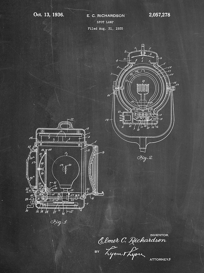 Cinema Digital Art - Pp1123-chalkboard Vintage Movie Set Light Patent Poster by Cole Borders