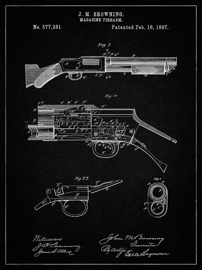 Pp1136-vintage Black Winchester Model 1897 Shotgun Digital Art by Cole ...