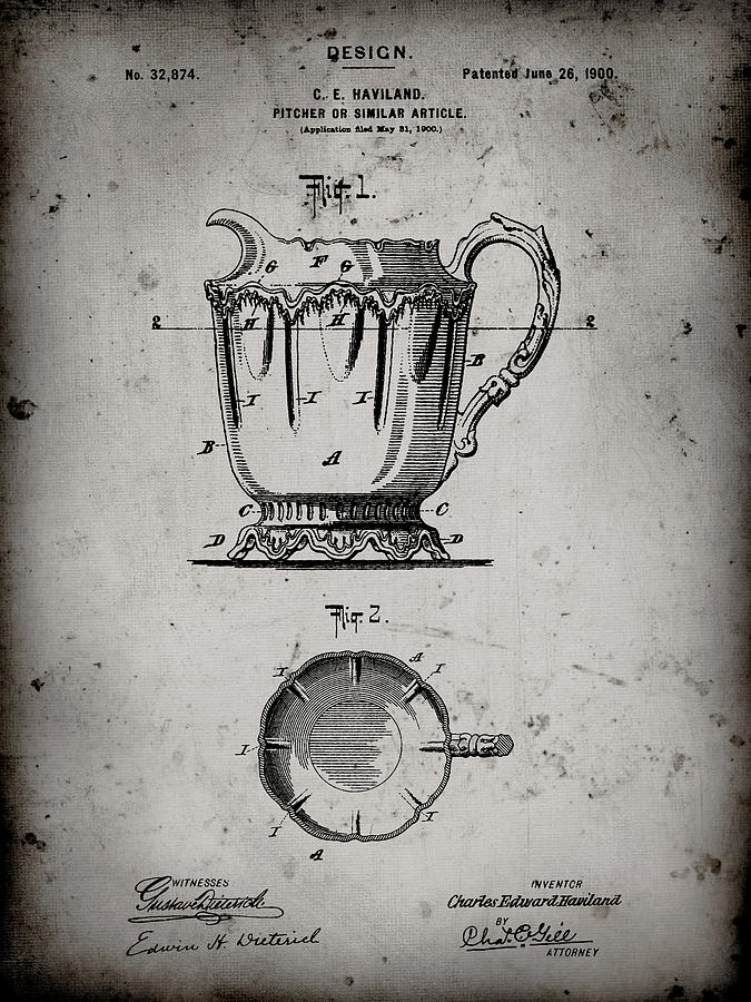 Pp152- Faded Grey Kitchen Pitcher Poster Digital Art by Cole Borders ...