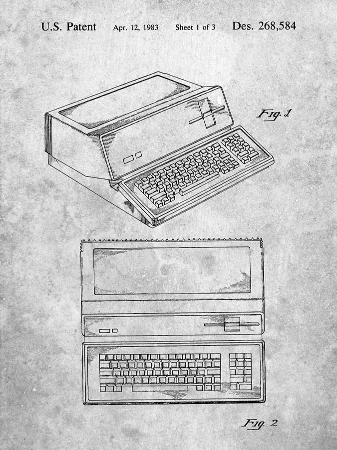 Technology Digital Art - Pp171- Apple IIi Computer Patent Poster by Cole Borders
