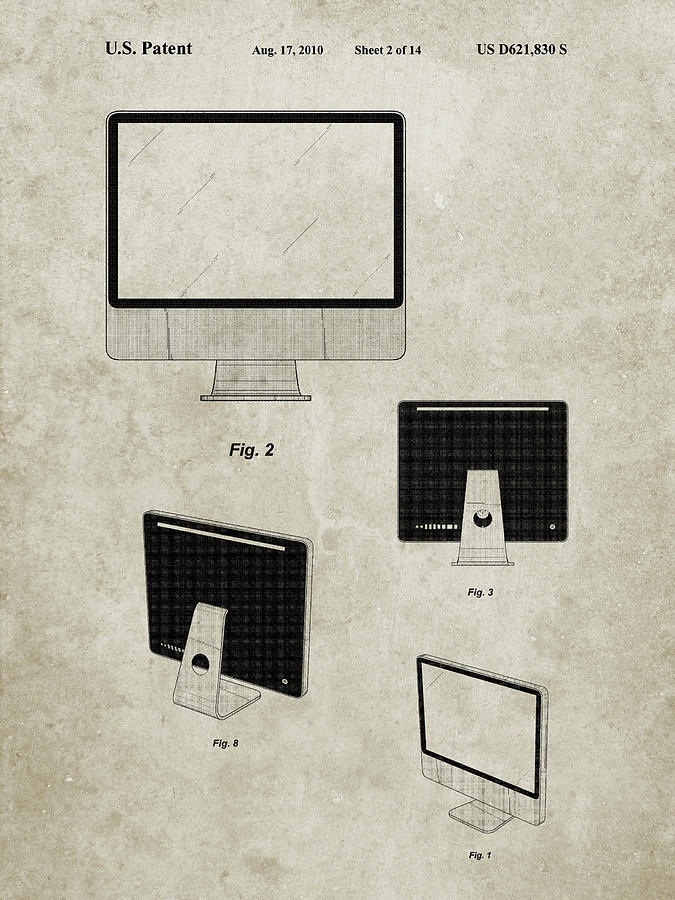 Apple Computer Digital Art - Pp178- Sandstone Imac Computer Mid 2010 Patent Poster by Cole Borders