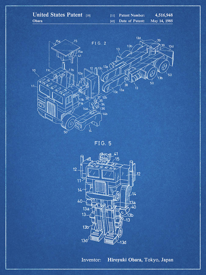 Transformers Movie Digital Art - Pp179- Blueprint Optimus Prime Transformer Poster by Cole Borders