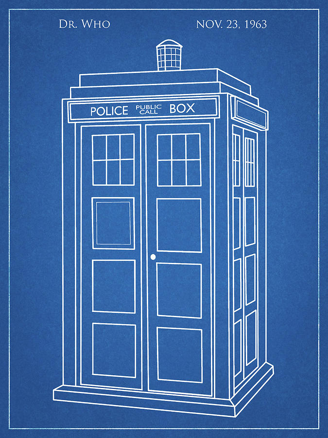 Doctor Who TARDIS Blueprint Prop Poster FREE UK POSTAGE 