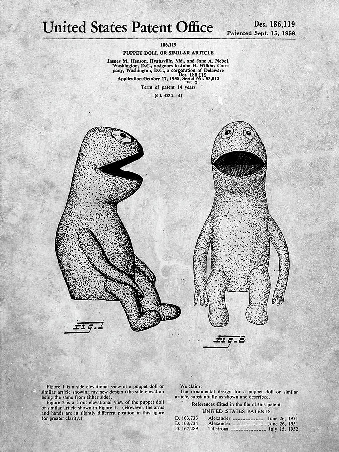 Planning Digital Art - Pp2- Wilkins Coffee Muppet Patent Poster by Cole Borders