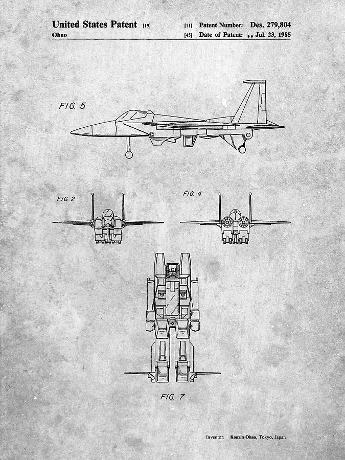 Airplane Digital Art - Pp202- Starscream Transformer Patent Poster by Cole Borders