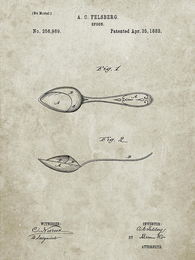 Household Item Digital Art - Pp236-sandstone Training Spoon Patent Poster by Cole Borders