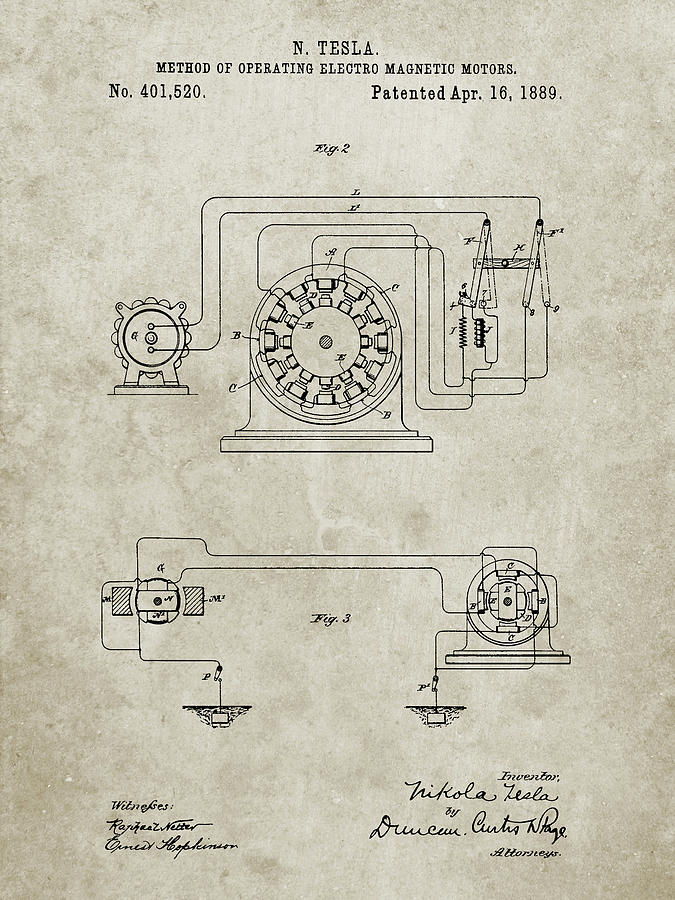 Pp264-sandstone Tesla Operating Electric Motors Map Poster Digital Art ...