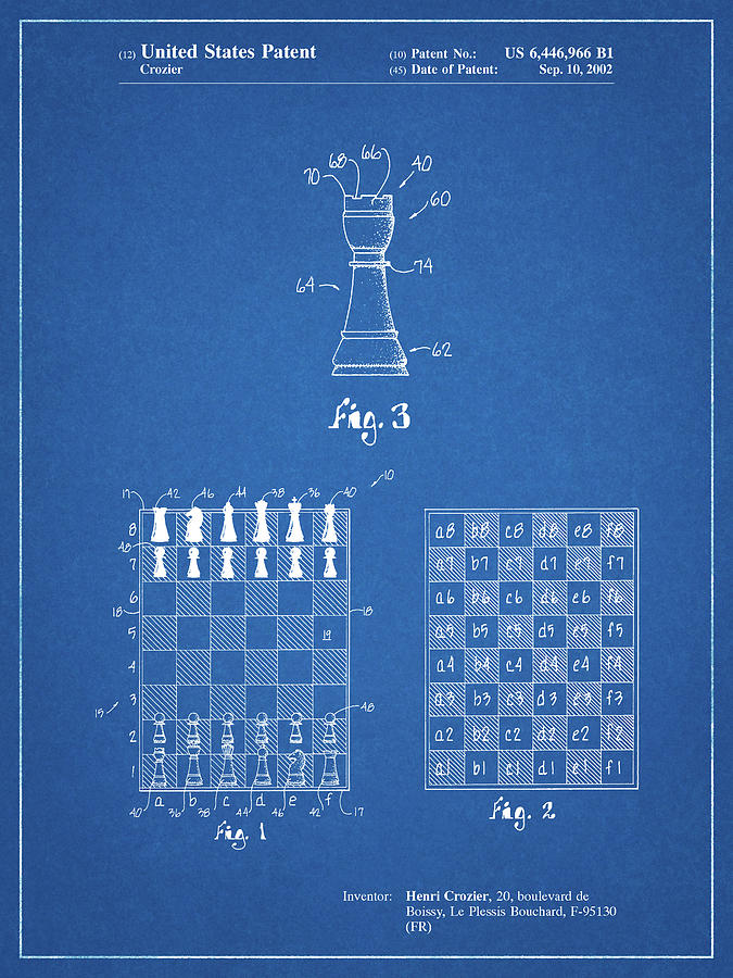 Board Game Digital Art - Pp286-blueprint Speed Chess Game Patent Poster by Cole Borders