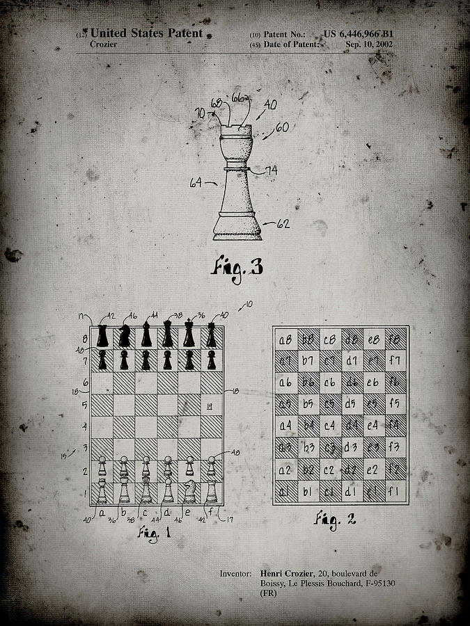Board Game Digital Art - Pp286-faded Grey Speed Chess Game Patent Poster by Cole Borders