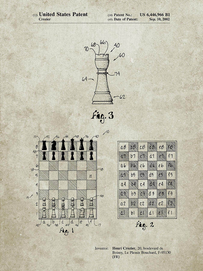 Board Game Digital Art - Pp286-sandstone Speed Chess Game Patent Poster by Cole Borders