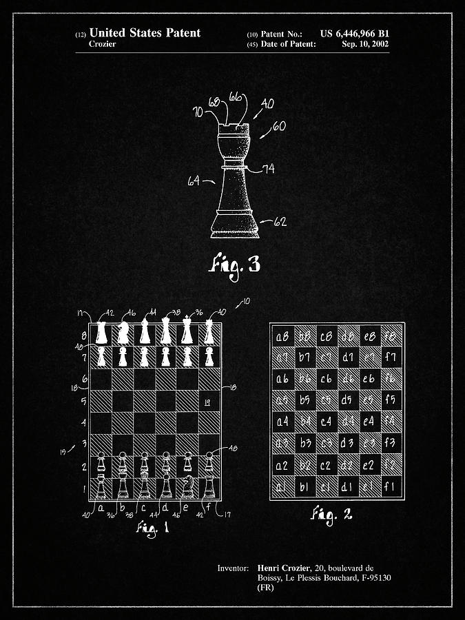 Board Game Digital Art - Pp286-vintage Black Speed Chess Game Patent Poster by Cole Borders