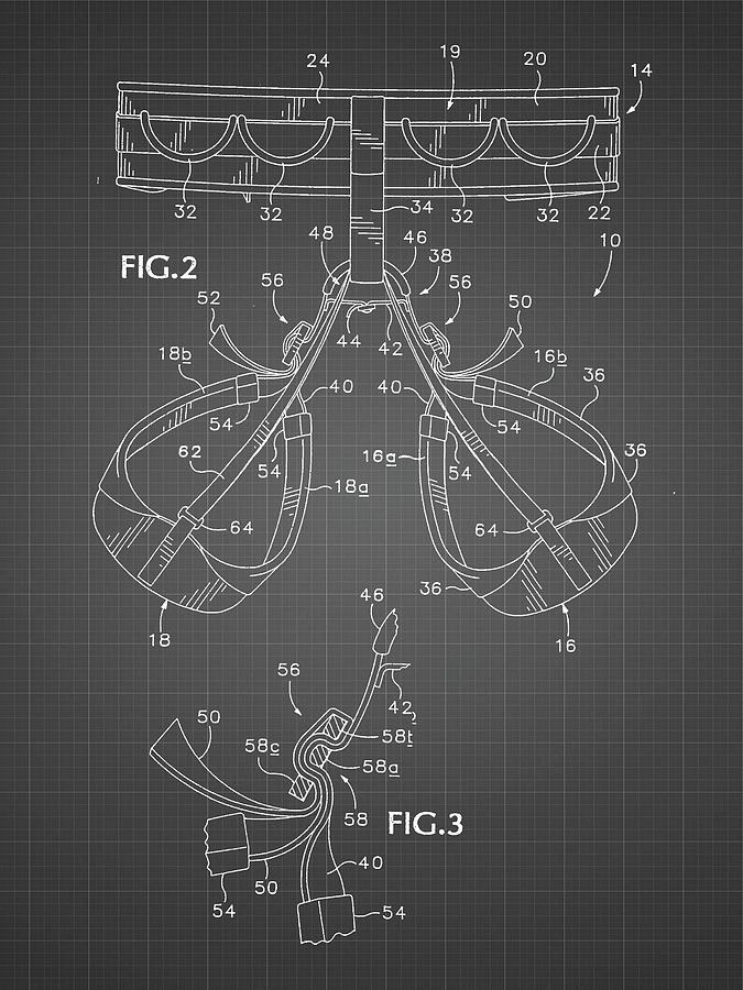 Sports Digital Art - Pp297-black Grid Rock Climbing Harness Patent Poster by Cole Borders