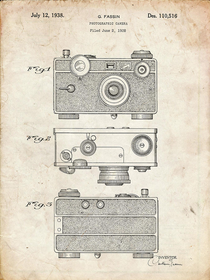 Pp299-vintage Parchment Argus C Camera Patent Poster Photograph by Cole ...