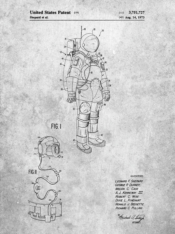 Astronaut Digital Art - Pp309- Apollo Space Suit Patent Poster by Cole Borders