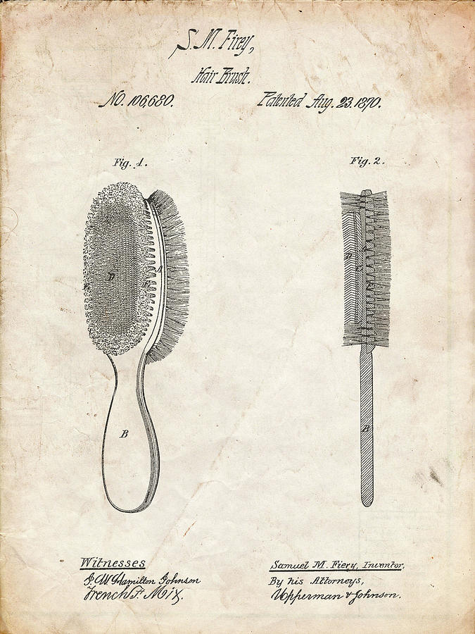 Pp344-vintage Parchment Vintage Hair Brush Patent Poster Digital Art by Cole Borders Pp344-vintage Parchment Vintage Hair Brush Patent Poster Digital Art by Cole Borders