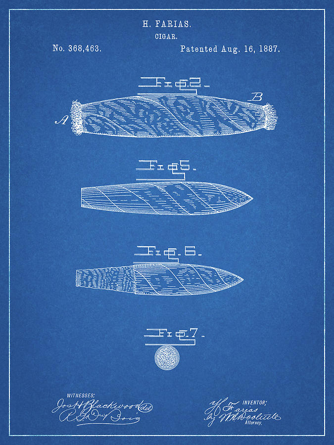 The Godfather Digital Art - Pp43-blueprint Cigar Tobacco Patent Poster by Cole Borders