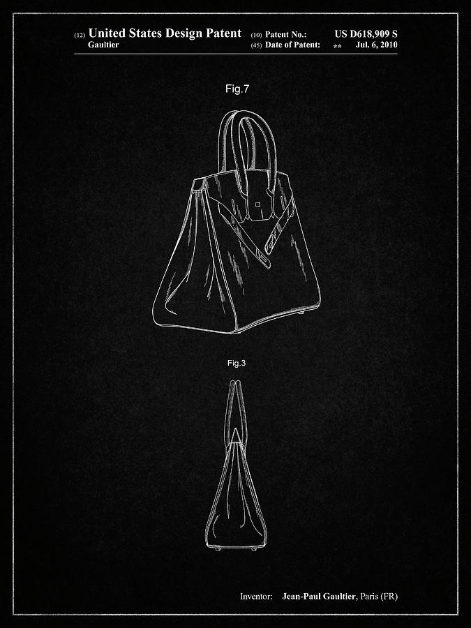 Pp430-vintage Black Jean Paul Gaultier Handbag Patent Poster Digital Art by  Cole Borders - Pixels