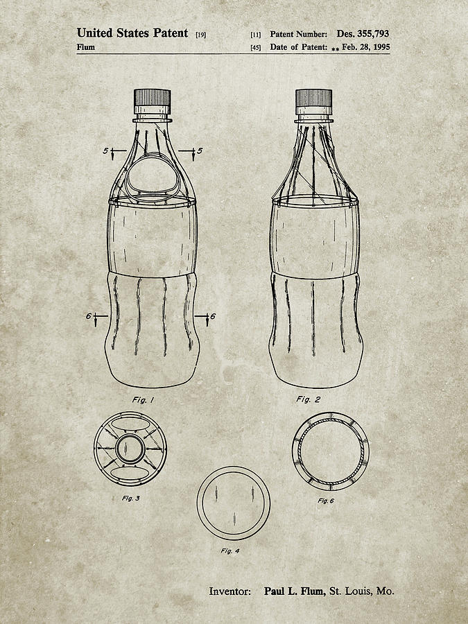 Bottle Digital Art - Pp432-sandstone Coke Bottle Display Cooler Patent Poster by Cole Borders