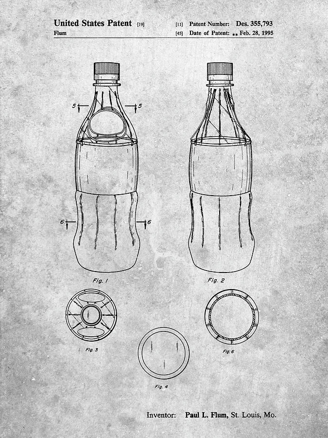 Bottle Digital Art - Pp432-slate Coke Bottle Display Cooler Patent Poster by Cole Borders