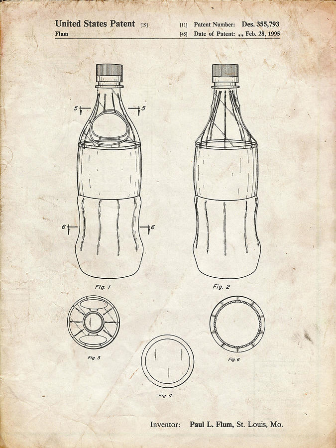 Bottle Digital Art - Pp432-vintage Parchment Coke Bottle Display Cooler Patent Poster by Cole Borders