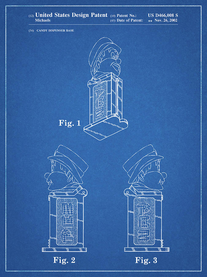 Toy Digital Art - Pp441-blueprint Pez Dispenser Patent Poster by Cole Borders