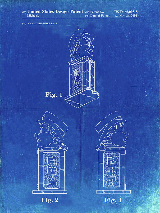 Toy Digital Art - Pp441-faded Blueprint Pez Dispenser Patent Poster by Cole Borders