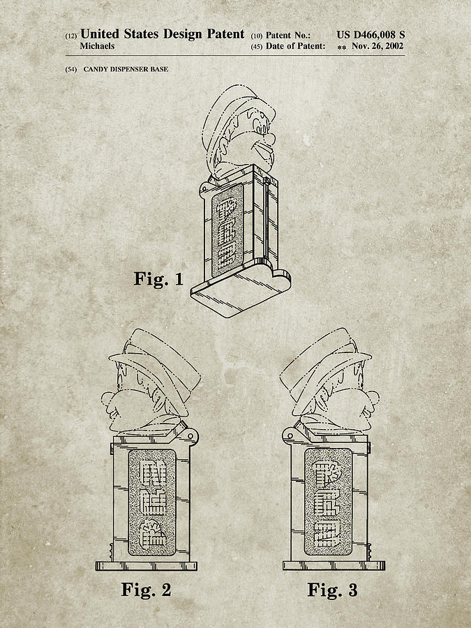 Toy Digital Art - Pp441-sandstone Pez Dispenser Patent Poster by Cole Borders