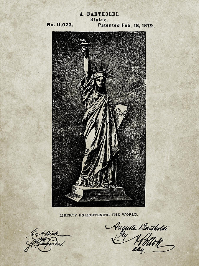 Landmark Digital Art - Pp474-sandstone Statue Of Liberty Poster by Cole Borders