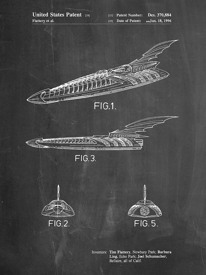 Pp483-chalkboard Batman Forever Batboat Patent Poster Digital Art by Cole  Borders - Pixels