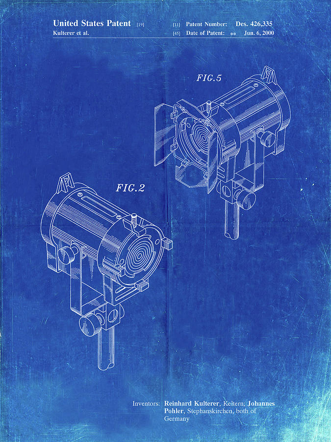 Lamp Digital Art - Pp495-faded Blueprint Stage Lights Patent Poster by Cole Borders