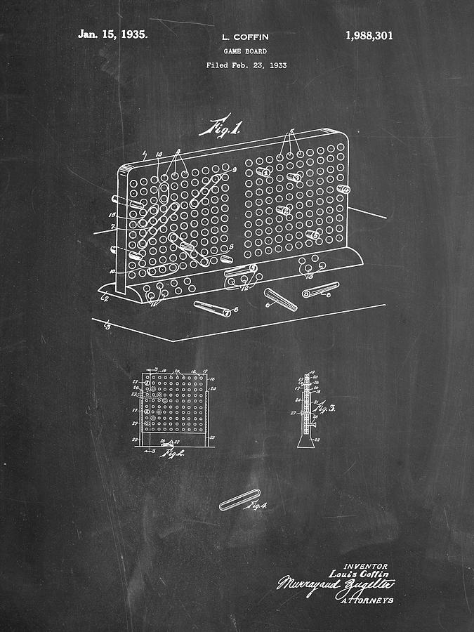 Toy Digital Art - Pp519-chalkboard Battleship Game Patent Poster by Cole Borders