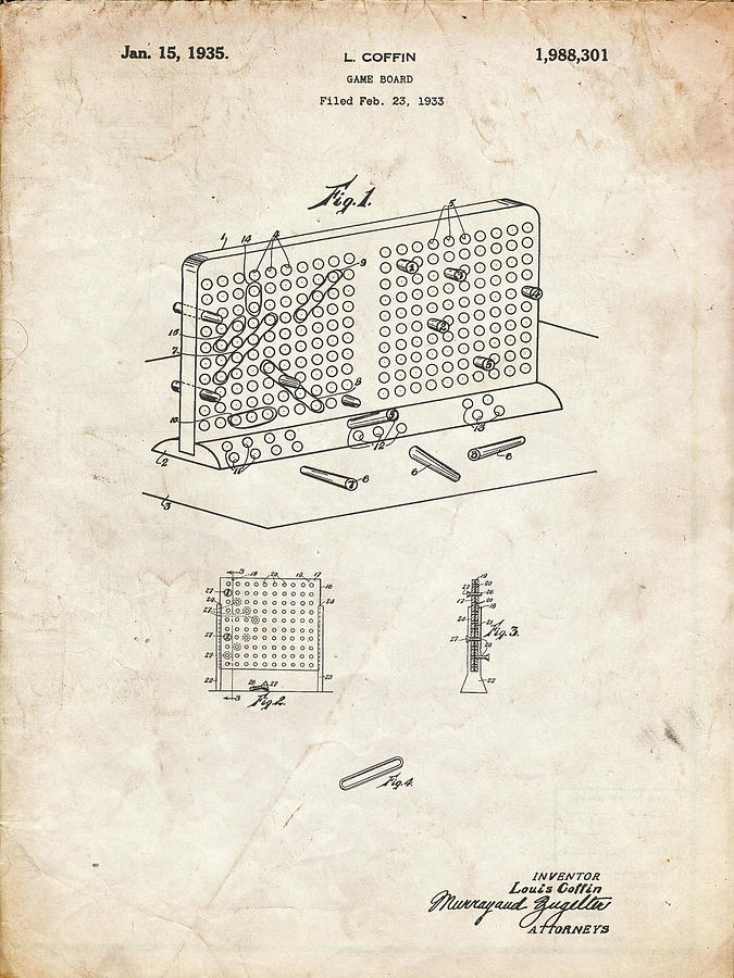 Toy Digital Art - Pp519-vintage Parchment Battleship Game Patent Poster by Cole Borders