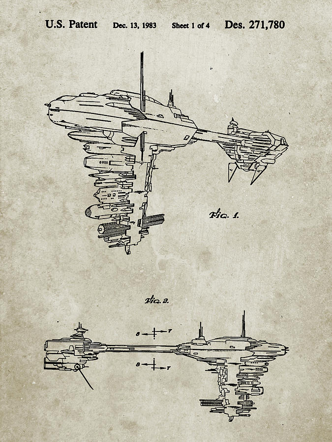 Pp529-sandstone Star Wars Redemption Ship Patent Poster Digital Art by ...