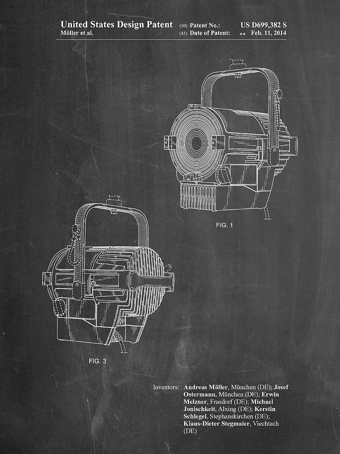 Lamp Digital Art - Pp537-chalkboard Stage Spotlight Patent Poster by Cole Borders