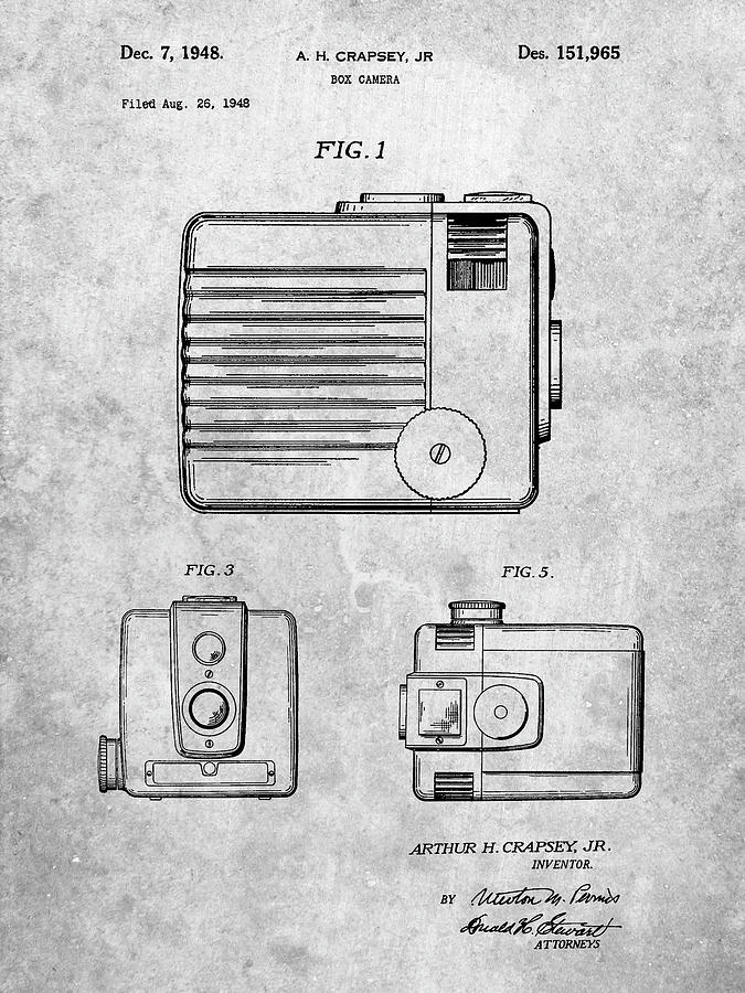 Camera Photograph - Pp606-slate Kodak Brownie Hawkeye Patent Poster by Cole Borders