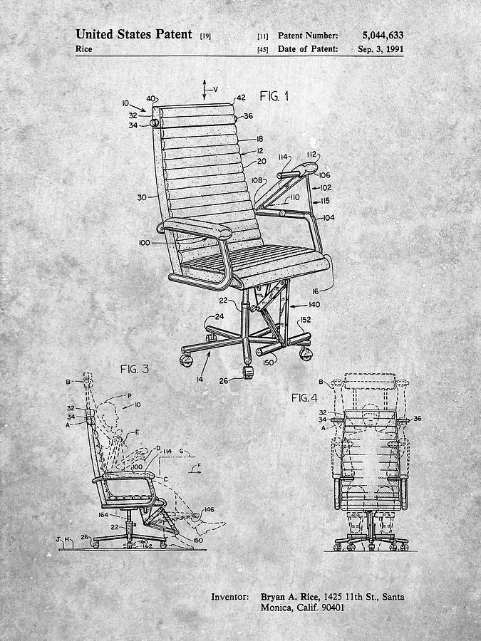 Pp648-slate Exercising Office Chair Patent Poster Digital Art by Cole ...