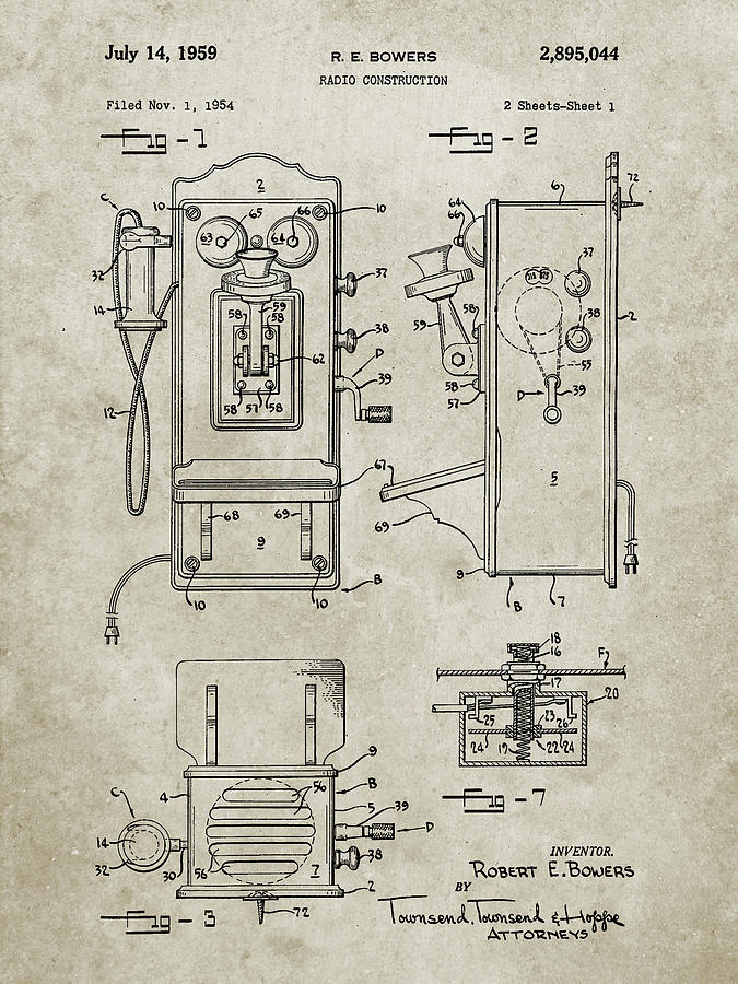 Pp65-sandstone Wall Phone Patent Poster Digital Art by Cole Borders ...