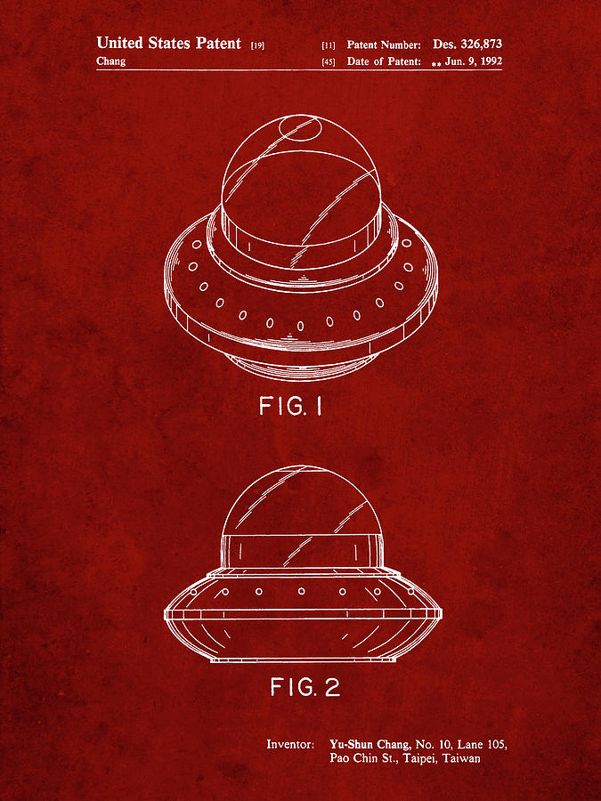 Toy Digital Art - Pp667-burgundy Flying Saucer Poster by Cole Borders