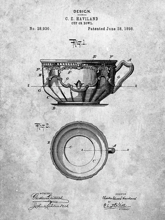 Household Item Digital Art - Pp670-slate Gyrocompass Patent Poster by Cole Borders