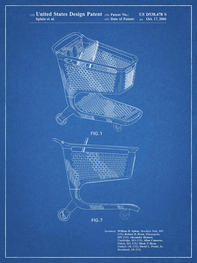 Kampioenschap waterbestendig Pijl Pp693-blueprint Target Shopping Cart Patent Poster Digital Art by Cole  Borders