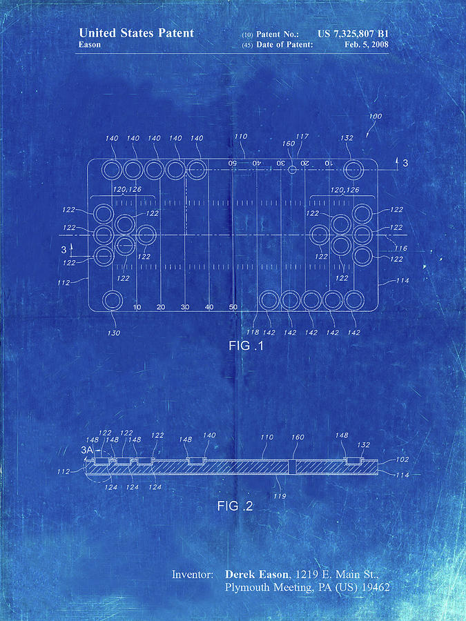 Patents Digital Art - Pp731-faded Blueprint Beer Pong Patent Poster by Cole Borders