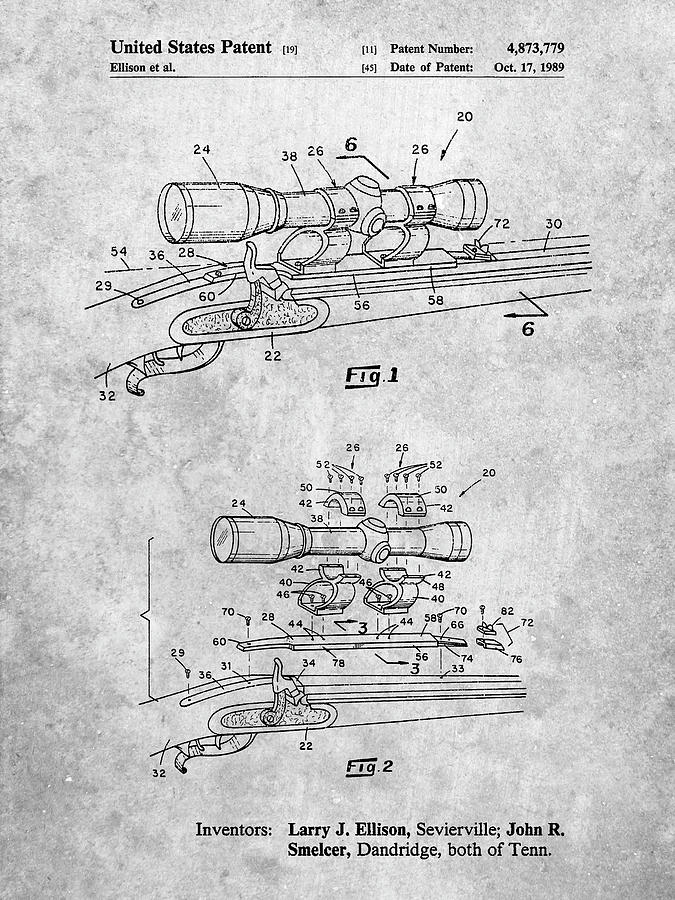 Patents Digital Art - Pp740-slate Black Powder Rifle Scope Patent Poster by Cole Borders