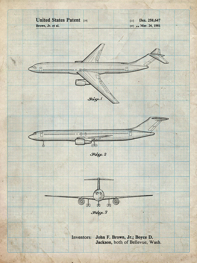 Airplane Digital Art - Pp748-antique Grid Parchment Boeing Concept 777 Aircraft Patent Poster by Cole Borders