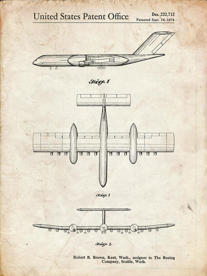 1944 Eshelman Airplane Patent Art Print Pilot Gift Antique Aviation Decor Paper or Canvas Vintage Airplane Blueprint