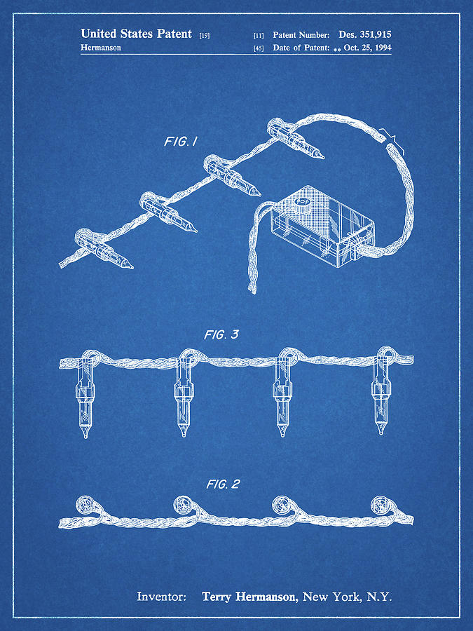 Patents Digital Art - Pp763-blueprint Christmas Lights Poster by Cole Borders