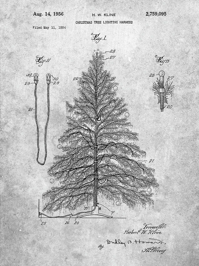Patents Digital Art - Pp765-slate Christmas Tree Poster by Cole Borders